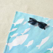 Serviette De Plage Aqua Ocean Fish Beach Motif (En situation)