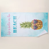 Serviette De Plage Aquarelle Ananas Frais (Devant)