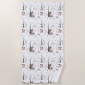 Serviette De Plage Aquarelle Animaux forestiers (Devant)