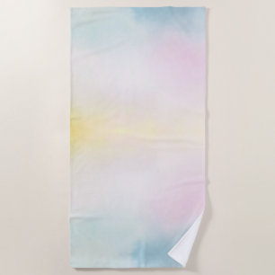Serviette De Plage Aquarelle Aqua Pink Yellow Tie Dye Ombre