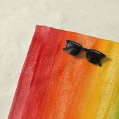 Serviette De Plage Aquarelle arc-en-ciel (En situation)