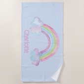 Serviette De Plage Aquarelle arc-en-ciel Enfants personnalisés (Devant)