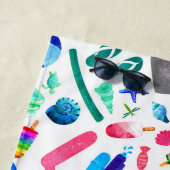 Serviette De Plage Aquarelle arc-en-ciel Motif pour enfants (En situation)