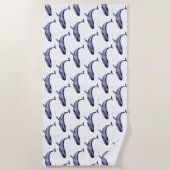 Serviette De Plage Aquarelle Baleine bleue (Devant)