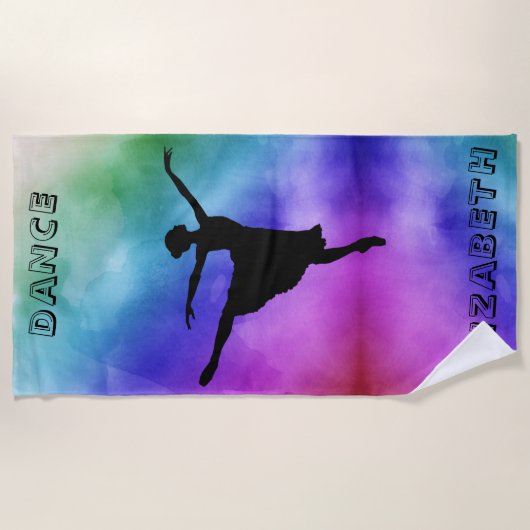 Serviette De Plage Aquarelle Ballerina (Devant)