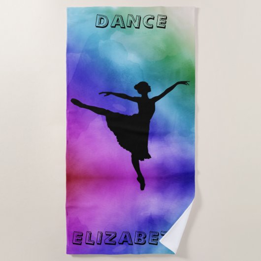 Serviette De Plage Aquarelle Ballerina (Devant)