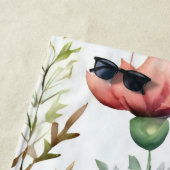 Serviette De Plage Aquarelle blanche Jardin botanique floral (En situation)
