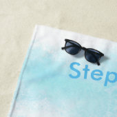 Serviette De Plage Aquarelle bleue Petite vache (En situation)