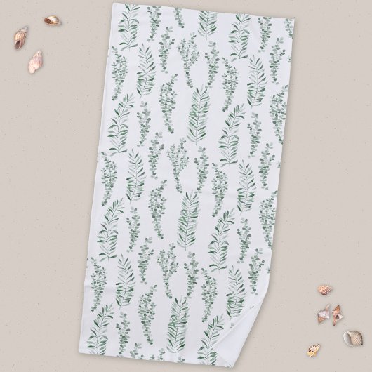Serviette De Plage Aquarelle botanique Verdure Feuille