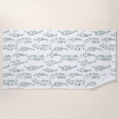 Serviette De Plage Aquarelle botanique Verdure Feuille (Devant)
