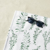 Serviette De Plage Aquarelle botanique Verdure Feuille (En situation)