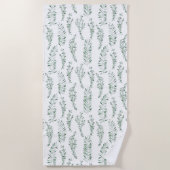 Serviette De Plage Aquarelle botanique Verdure Feuille (Devant)