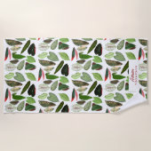 Serviette De Plage Aquarelle botanique Vintage verdure Feuilles (Devant)