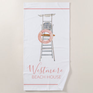Serviette De Plage Aquarelle Chaise de garde-vie