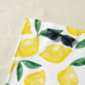 Serviette De Plage Aquarelle Citron méditerranéen (En situation)
