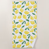 Serviette De Plage Aquarelle Citron méditerranéen (Devant)