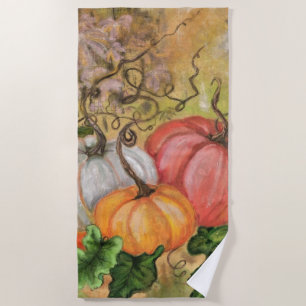 Serviette De Plage Aquarelle Citrouille Beach Towel