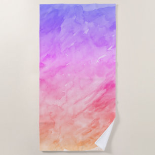 Serviette De Plage Aquarelle Côte Motif pourpre