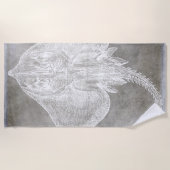 Serviette De Plage Aquarelle côtière Rayon de patinage Moteur Neutre (Devant)