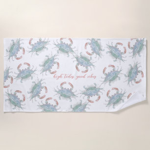 Serviette De Plage Aquarelle Crabe côtier