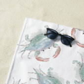 Serviette De Plage Aquarelle Crabe côtier (En situation)
