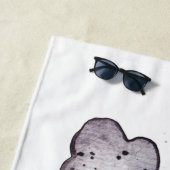 Serviette De Plage Aquarelle Cute Arc-En-Ciel Et Nuages (En situation)