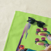 Serviette De Plage Aquarelle de chien sur roulettes (En situation)