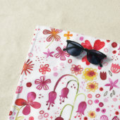 Serviette De Plage Aquarelle de fleurs sauvages (En situation)