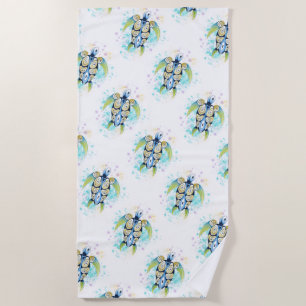 Serviette De Plage Aquarelle de la tortue de mer