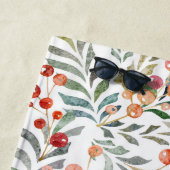 Serviette De Plage Aquarelle de Noël Floral Personnalisé (En situation)