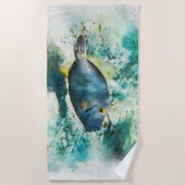 Serviette De Plage Aquarelle de poisson tropical hawaïen - poisson de (Devant)