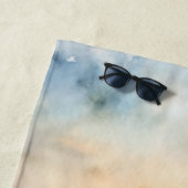 Serviette De Plage Aquarelle de Sunset Beach Boardwalk (En situation)