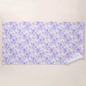 Serviette De Plage Aquarelle délicate Fleurs violettes (Devant)