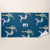 Serviette De Plage Aquarelle Dinosaur Enfants Monogram Beach Towne (Devant)