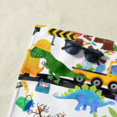 Serviette De Plage Aquarelle Dinosaure Construction Enfants mignonnes (En situation)