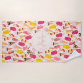 Serviette De Plage Aquarelle douce été crème glacée (Devant)