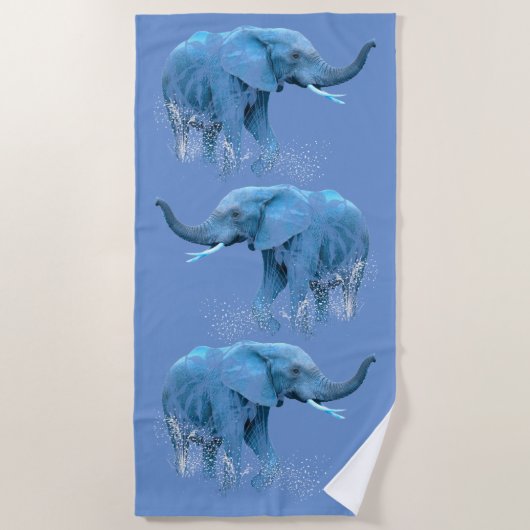 Serviette De Plage Aquarelle Elephant Art Animal Art (Devant)