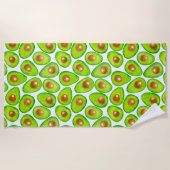 Serviette De Plage Aquarelle en tranches d'Avocado (Devant)