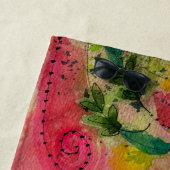 Serviette De Plage Aquarelle Et Encre Impressionnisme Abstrait Art (En situation)