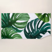 Serviette De Plage Aquarelle Feuille Monstera (Devant)