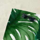 Serviette De Plage Aquarelle Feuille Monstera (En situation)