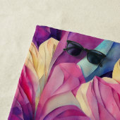 Serviette De Plage Aquarelle Fleurs de printemps peintes (En situation)