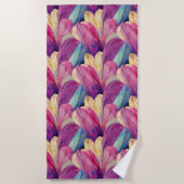Serviette De Plage Aquarelle Fleurs de printemps peintes (Devant)