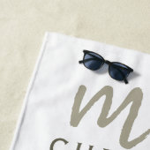 Serviette De Plage Aquarelle Floral Date (En situation)