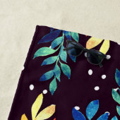 Serviette De Plage Aquarelle Florale (En situation)