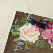 Serviette De Plage Aquarelle florale rustique Nom personnalisé (En situation)