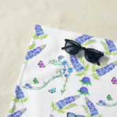 Serviette De Plage Aquarelle florale talon haut avec papillons (En situation)