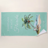 Serviette De Plage Aquarelle Florida Beach Trip (Devant)
