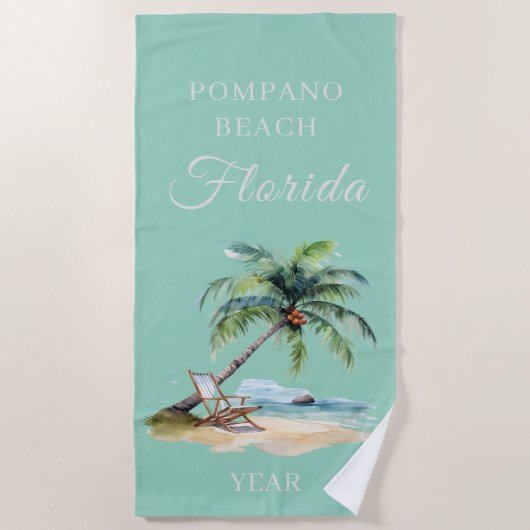 Serviette De Plage Aquarelle Florida Beach Trip (Devant)