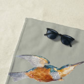 Serviette De Plage Aquarelle Forêt tropicale et Oiseaux du Toucan (En situation)